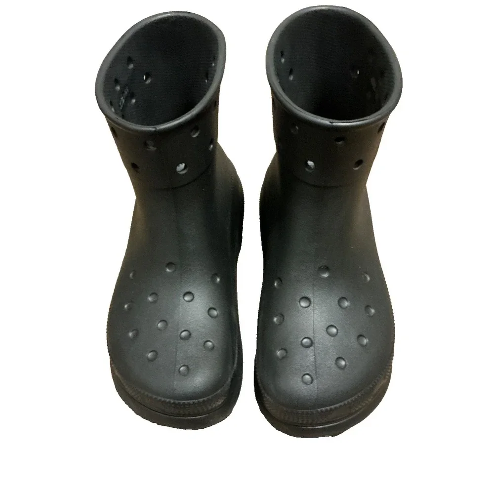 Crocs Classic Crush Unisex lightweight Platform Comfort Black Boots M6 W8 NEW